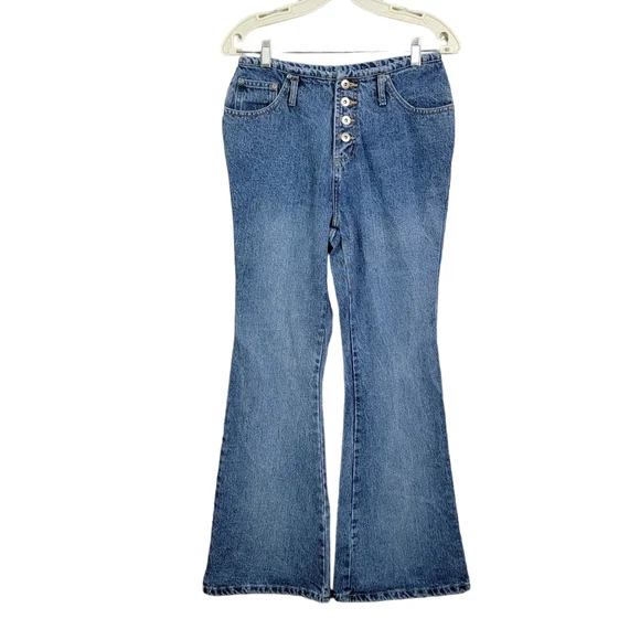 Route 66 Vintage Y2K Low Waisted Button Fly Flaired Led Bell Bottom Jean 5/6 - Picture 1 of 15